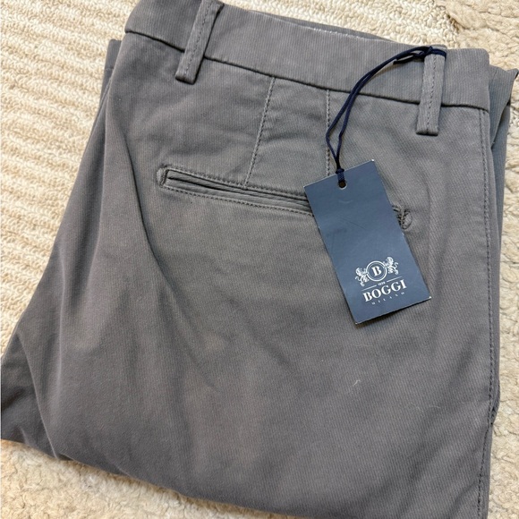 NWT Boggi Milano Slim Fit Grey Pants for Men